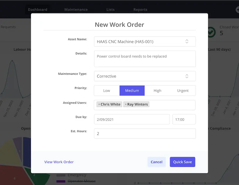 New Work Order Form