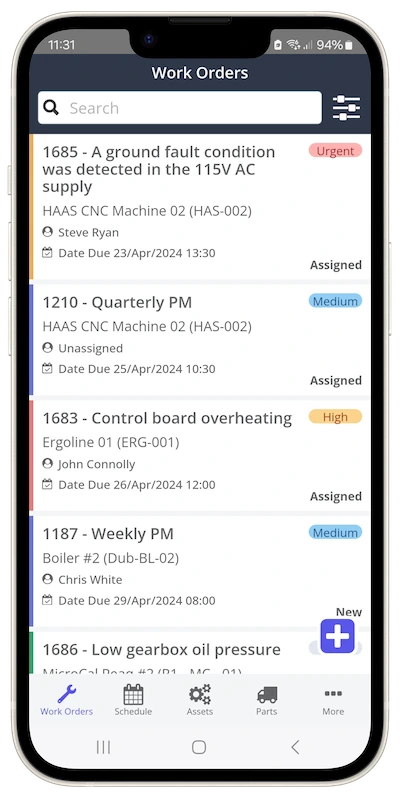 Zoidii CMMS Work Orders on Mobile APP