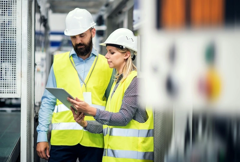 reliability engineer holding a file