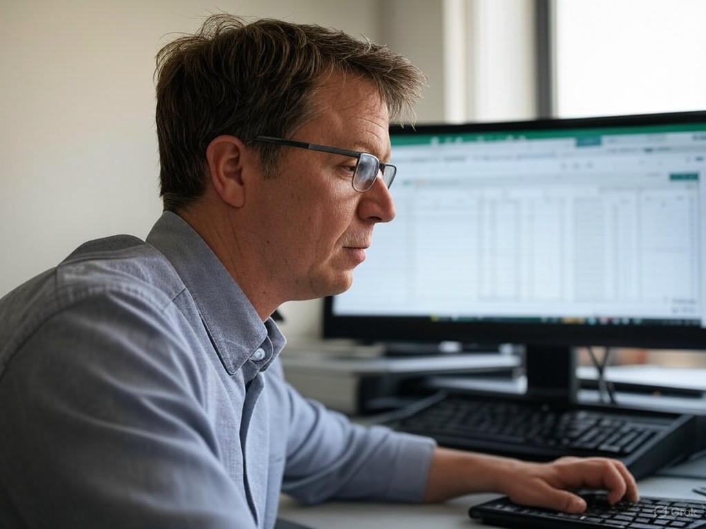 maintenance planner sitting at a computer